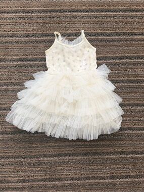 Tutu Du Monde Cream Tulle Ruffle Princess Dress